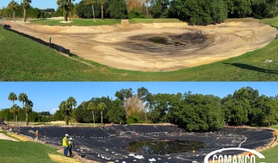 COMANCO Replaces Golf Course Pond Liner at Mountain Lake Golf Course